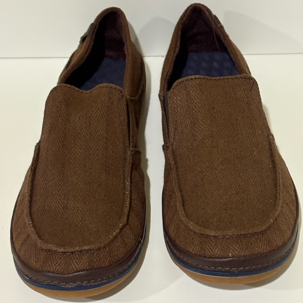 New Men's Simple Brand Brown Canvas loafers Shoes 11